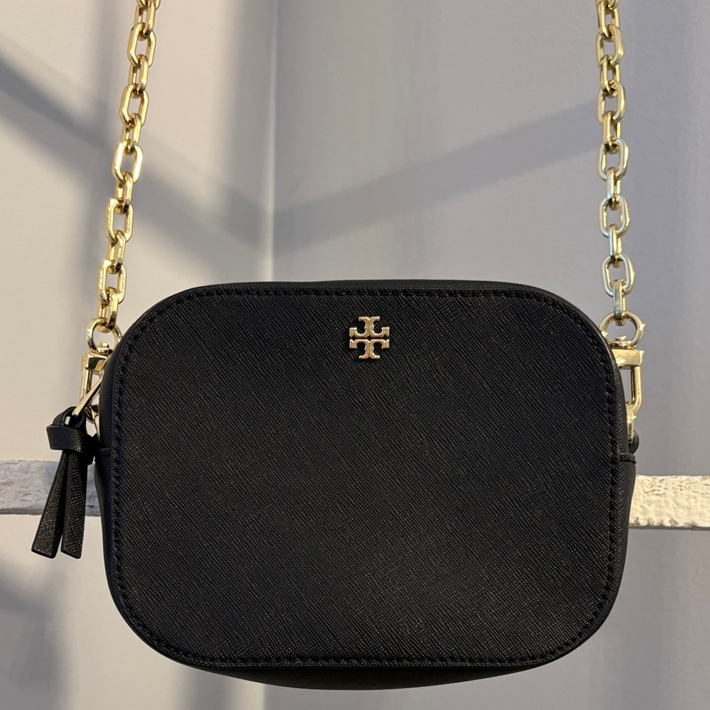 Tory Burch Black and Gold Crossbody Bag